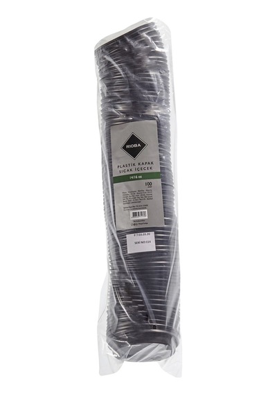 Rıoba Sıcak Kapak Delikli 100 Lü 14oz/16oz Kullan At İçecek Kapağı Tarı 18 L