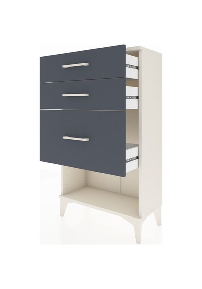 Arges Komodin 3 Çekmeceli 60x30x106 Aytaşı-antrasit Aytası