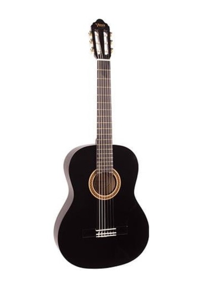 Valencia Vc102tbk Klasik Gitar 1/2 Siyah Sap Çelikli - Mat Siyah - Dayanıklı