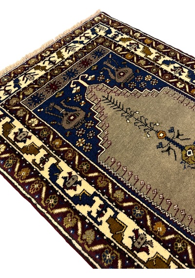 El Dokuma Sıfır Yahyalı Seccade 83x125 Kök Boya %100 Yün Namazlık Renkli