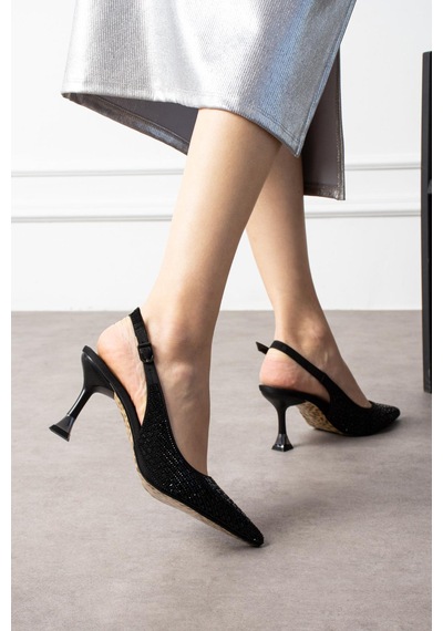 Shoetek Shoete Zoha Kadın Topuklu Ayakkabı Arkadan Bantlı Full Siyah Taşlı Siyah Saten Siyah Shoetek Shoete Zoha Kadın Topuklu Ayakkabı Arkadan Bantlı Full Siyah Taşlı Siyah Saten Siyah