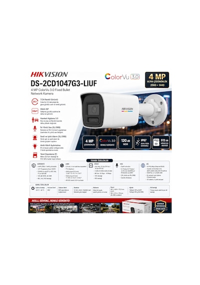 Provzen Hikvision 2 Kameralı 4mp Ip Colorvu 3.0 Güvenlik Sistemi Aı İnsan Araç Algılama Mikrofon Ve Işıklı Alarm