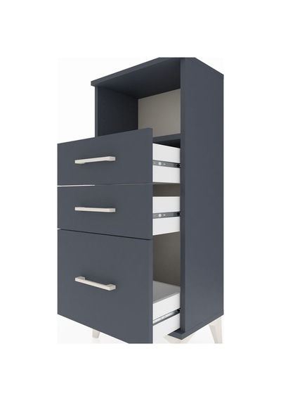 Arges Komodin Tek Raflı 3 Çekmeceli 44x30x106 Antrasit-antrasit Antrasit