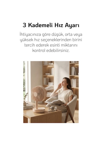 El Fanı Masaüstü Vantilatör Soğutucu Teleskopik 3 Kademe Type-c Hızlı Şarj Mini Soğutucu