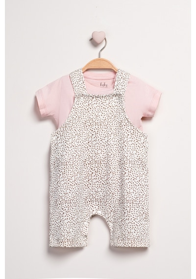 Baby Fou 2'li Kız Bebek Kısa Tulum Takım Pembe