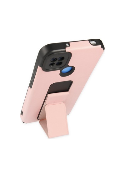 Xiaomi Redmi 9c Uyumlu Kılıf Mega Standlı Silikon - Pudra