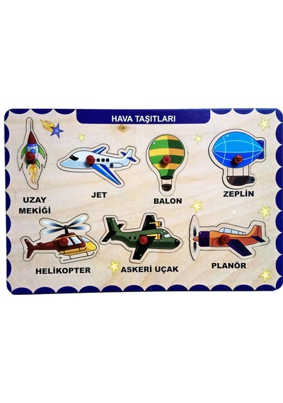 Ahşap Tutmalı Bul Tak Yapboz Hava Taşıtları