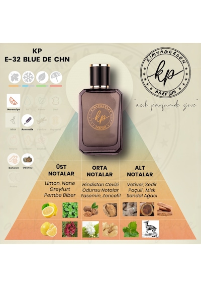 Kimyagerden E-32 Açık Parfüm Çeşitleri 50 ML