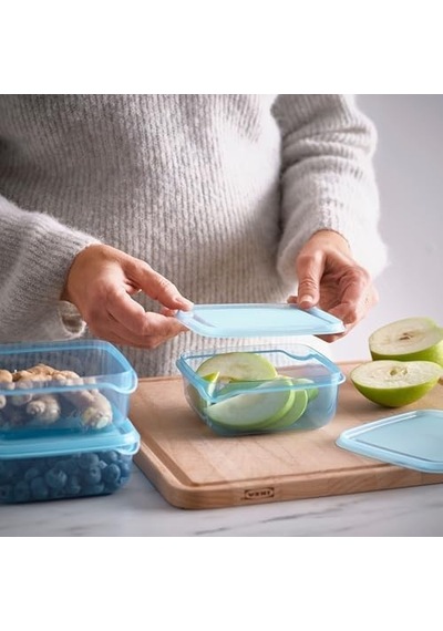 Plastik Saklama Kabı Seti, Mavi, 0,6 Lt, 3 Parça
