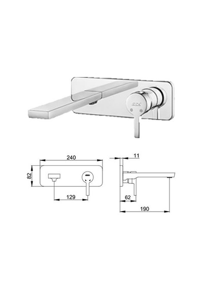 Eca Mina Ankastre Lavabo Bataryası Set Tek Rozet 102167604H-K+102166601