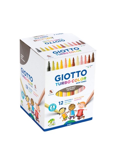 Gıotto Turbocolor Keçeli Kalemler, İnce Uçlu, 2,8 Mm, 12 Ten Rengi, Çocuklar, Partiler Ve Okullar İçin İdeal 124-Pembe
