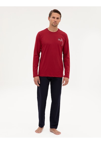 Pierre Cardin Erkek Bordo Pijama Takım 50322635-900 Bordo