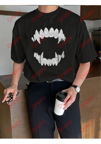 Flood Of Style Unisex Teeth Tshirt Siyah