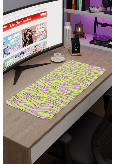 Zebra Kaymaz Dikişli Kauçuk Oyuncu Mousepad V3 - 70x30 Xl Gaming Mouse Pad Fare Altlığı