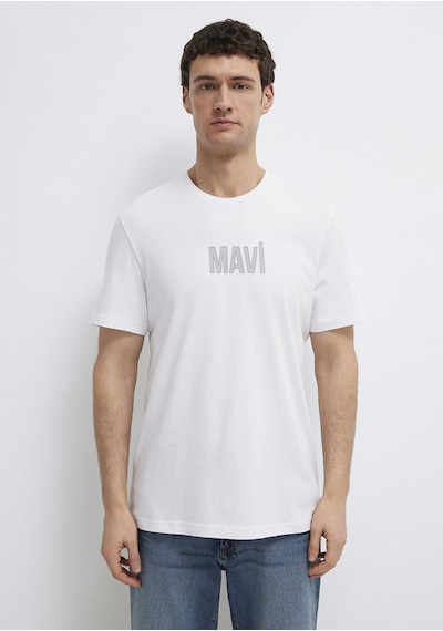 Mavi - Mavi Logo Baskılı Beyaz Tişört 0613186-620 Beyaz