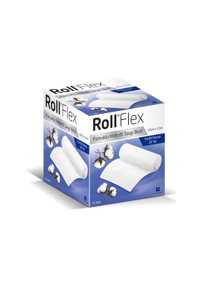 Roll Flex Pamuklu Hidrofil Sargı Bezi 10 CM x 1.5 M