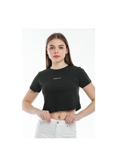 Kadın Bisiklet Yaka Regular Fit Brookyn Baskılı Tişort Spr21y14 001