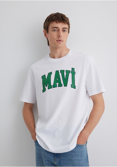 Mavi - Mavi Logo Baskılı Beyaz Tişört 0611711-620 Beyaz
