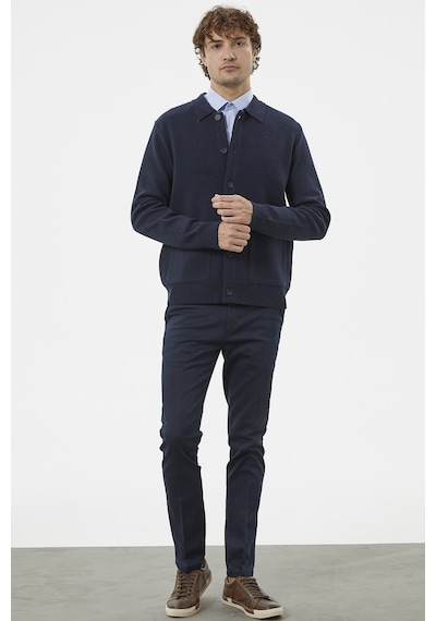 Sementa Polo Yaka Triko Hırka Mont - Lacivert 001