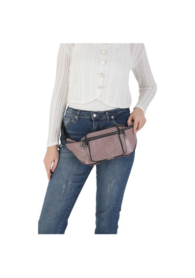 Nahitatyana Unisex Çok Cepli Hakiki Deri Freebag Bel Çantası Ve Omuz Çantası Pudra - 121763658 Pudra