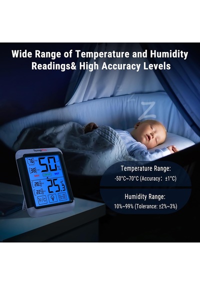 Thermopro Tp55 Dijital İç Mekan Higrometre Termometresi Sıcaklık Ve Nem Monitörü Bebek Odası Çocuk Odası Nemi