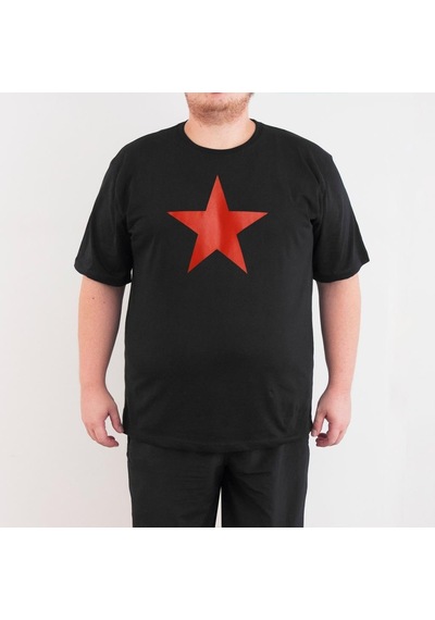 Bant Giyim - Kızılyıldız 4Xl Büyük Beden Siyah Erkek Tişört Çok Renkli