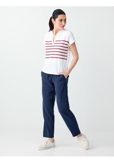Jimmy Key Jimmy Key Kırmızı Çizgi Desenli Kolsuz V Yaka Örme Sweatshirt 6sw235709600