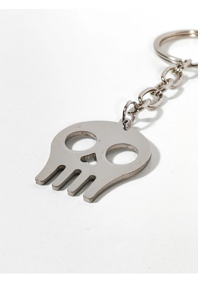 Kuru Kafa Figürlü Gümüş Renk Metal Anahtarlık - Minimalist Ve Marjinal Hediyelik Aksesuar Çok Renkli