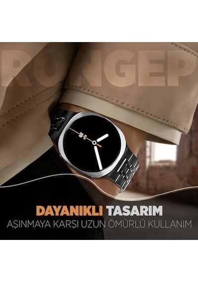 Samsung İle Uyumlu Prestige Model Çelik Kordon Galaxy Watch 8 44mm/40mm/classic 46mm İçin Katlanır Toka Mekanizmalı
