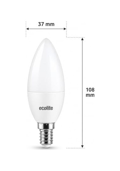 Ecolite 8 W Led Mum Ampul E14 Duy, 810 Lümen, 3000k Sarı Işık, 60w Eşdeğer, 3'lü Paket, Opal Dekoratif Ampul, Diğer