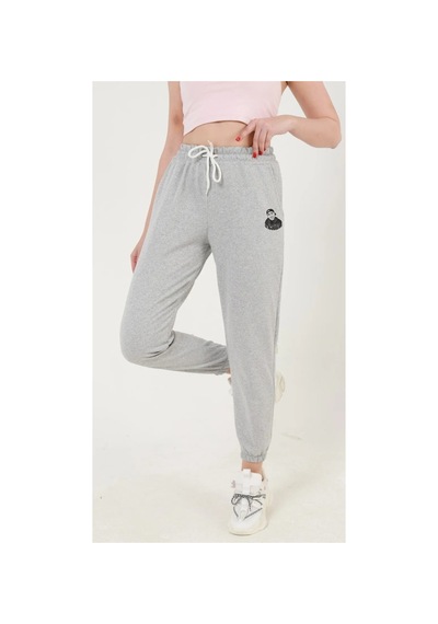 Blackjack Giyim Blackjackgiyim Erkek Siyah Slim Fit Jogger Eşofman Altı Gri