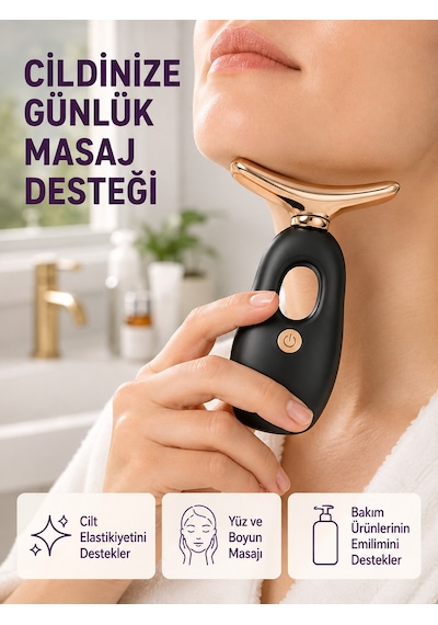Yüz Ve Göz Altı Masaj Cihazı Kırışıklık Karşıtı & Nemlendirici Etki Destekli - Lisinya