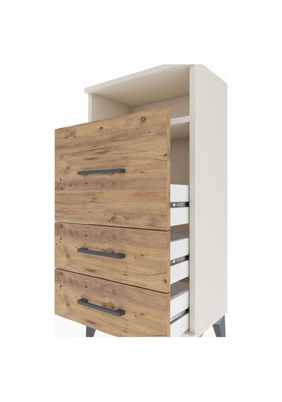 Arges Komodin Tek Raflı 3 Çekmeceli 44x30x96 Aytaşı-çam Aytaşı