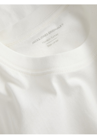 Jack & Jones Erkek Bisiklet Yaka Gögüs Baskili Tisört - Noge - 12310399 Beyaz