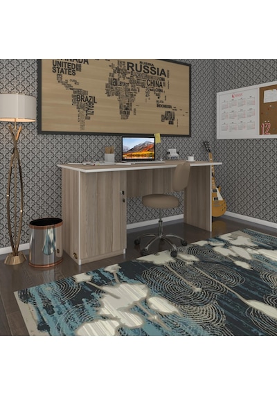 Kenzlife Ofis Masası Kamikaze Crd Sol 75 140 80 Kilitli Kapaklı Dolap Şeritli Bilgisayar Çalışma Masası