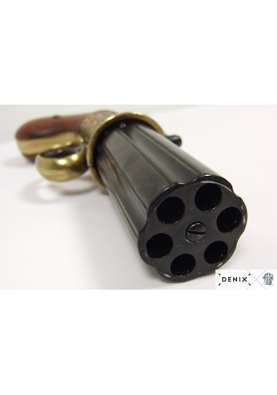 Denix 6 Barrel 1840 England Pistol 22cm Koleksiyon Obje