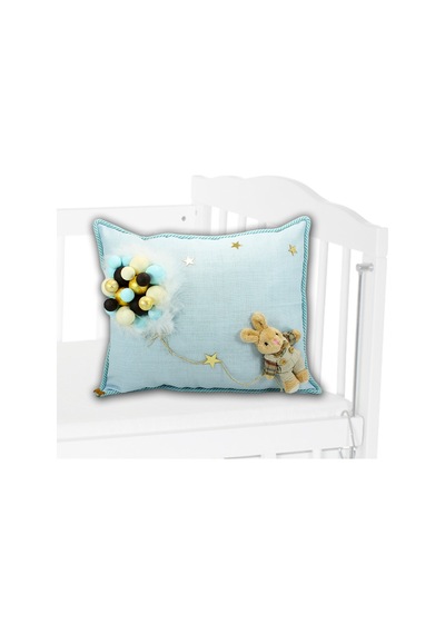 Süslebabypartystore Takı Yastığı, Bubble Ve Tavşan Süslemeli - Mavi