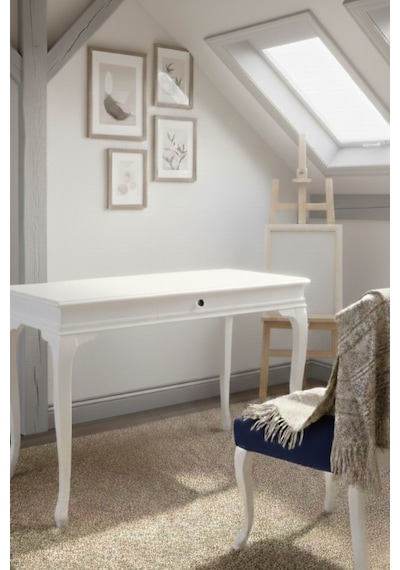 Regnum Fransız Still Ahşap Çalışma Masası 80x125 Beyaz