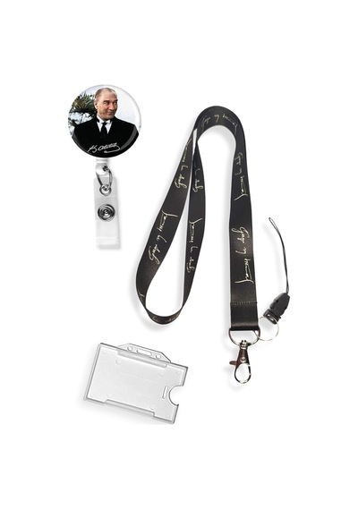 Gazi Atatürk 3 Lü Set Boyun Ipi Yoyo Yaka Kartlığı Telefon Askısı Acik Yeşil