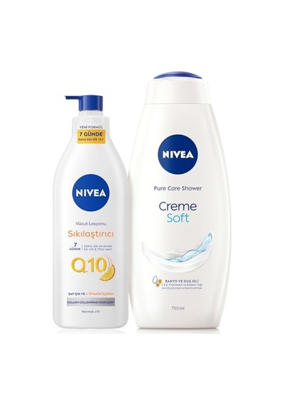 Creme Soft Kremsi Dokunuş Duş Jeli 750ml Ve Q10 Sıkılaştırıcı Nemlendrici Vücut Bakım Losyonu 400ml Diğer