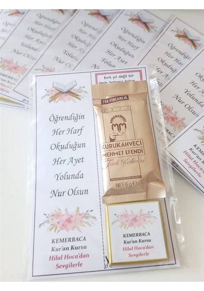 Farklı Market Kur'an Kursu Mezuniyet Hediye Kahve Çikolata 5 Adet