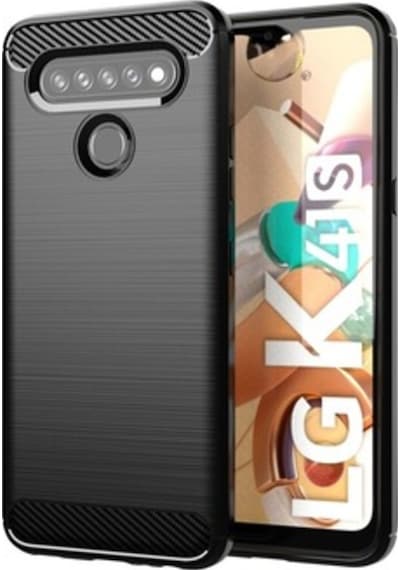 Microcase LG Uyumlu K41S Brushed Carbon Fiber Silikon Kilif - Siyah 469262460