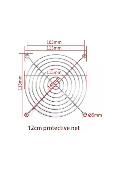 120x120mm Metal Fan Kapağı Fan Teli