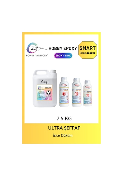 7.5 Kg Hobby Epoxy Smart/ Şeffaf Epoksi Reçine Ince Döküm