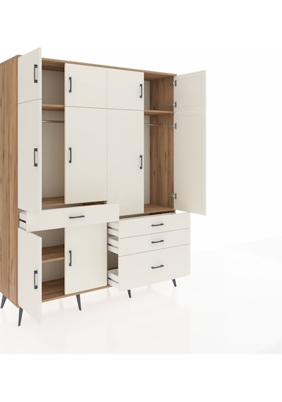 Hyperion Gardrop 5 Raflı 4 Çekmeceli 2 Askılı 176x44x221 Çam-aytaşı Aytaşı Hyperion Gardrop 5 Raflı 4 Çekmeceli 2 Askılı 176x44x221 Çam-aytaşı Aytaşı
