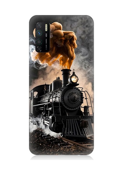İnfinix Note 7 Lite Uyumlu Kara Tren Desenli Silikon Kılıf