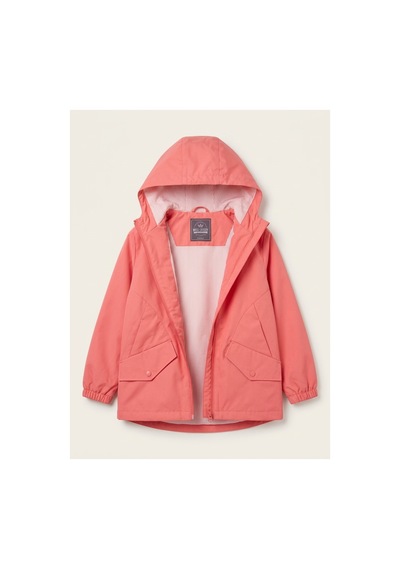 Deniva Kids Kız Çocuk Mercan Pembe Kapüşonlu Su İtici Çizgili Astarlı Fermuarlı Yağmurluk Rüzgarlık Deniva Kids Kız Çocuk Mercan Pembe Kapüşonlu Su İtici Çizgili Astarlı Fermuarlı Yağmurluk Rüzgarlık
