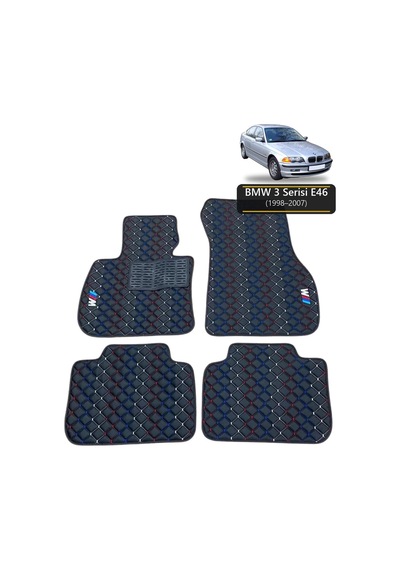 Oto Halı Paspas Bmw 3 Serisi E46 1998-2007 Uyumlu M Performance M Teknik Sport Kaymaz & Şık Tasarım - Tasarım 9