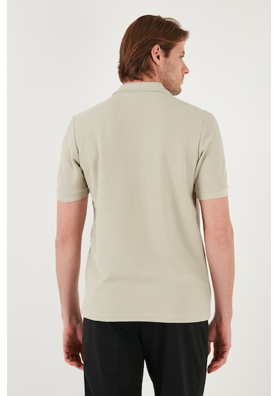 Buratti Pamuklu Regular Fit Fermuarlı Erkek Polo Yaka T Shirt 5902434 Taş