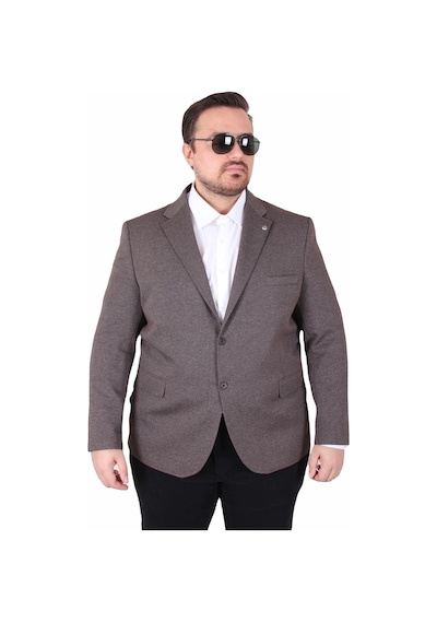 Mocgrande Erkek Büyük Beden 4 Drop Blazer Sedef Ceket 500606 Kahverengi Kahverengi